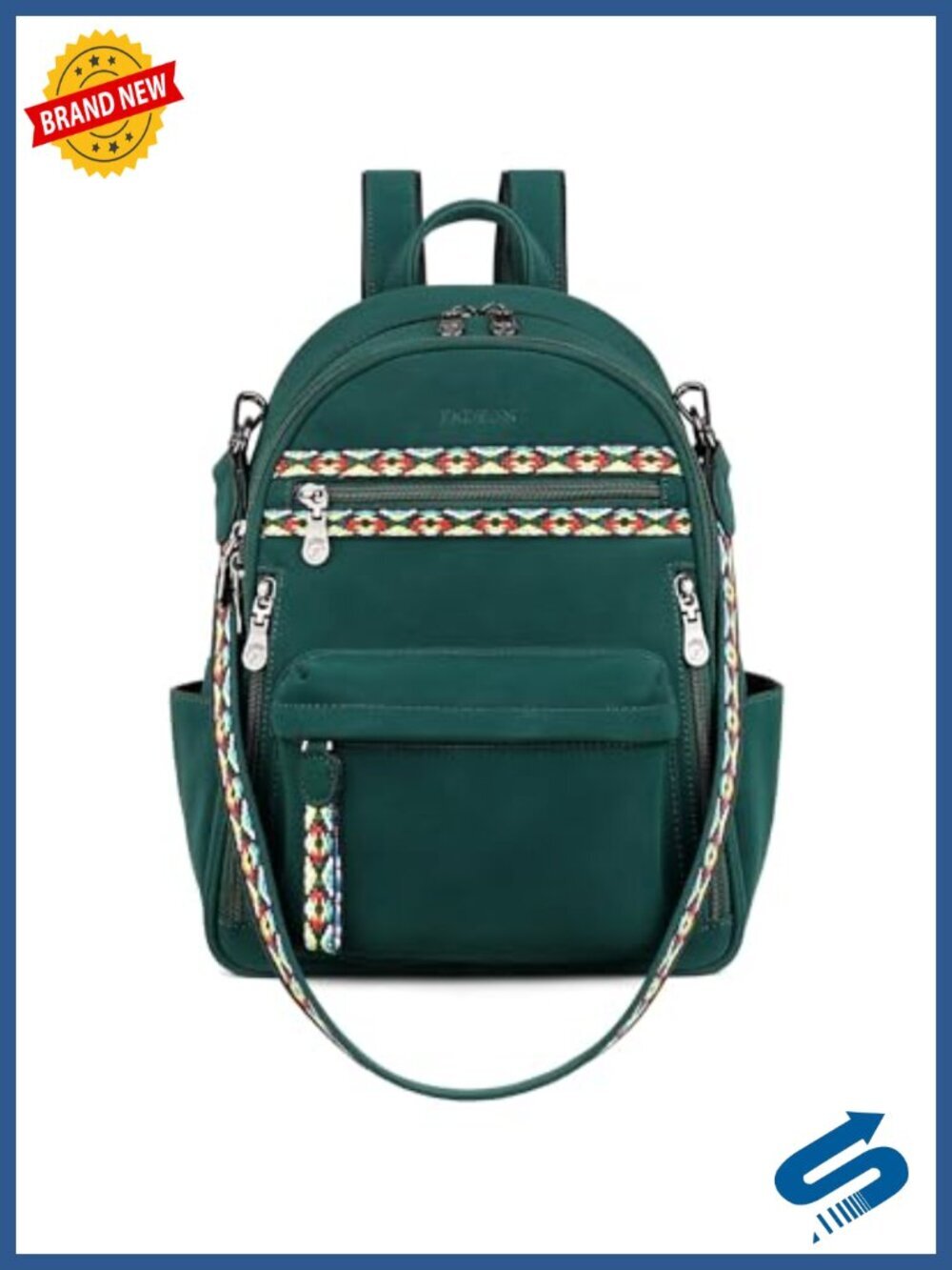 Small Backpack Purse with iPad Pocket, Waterproof Vegan Leather, Adjustable